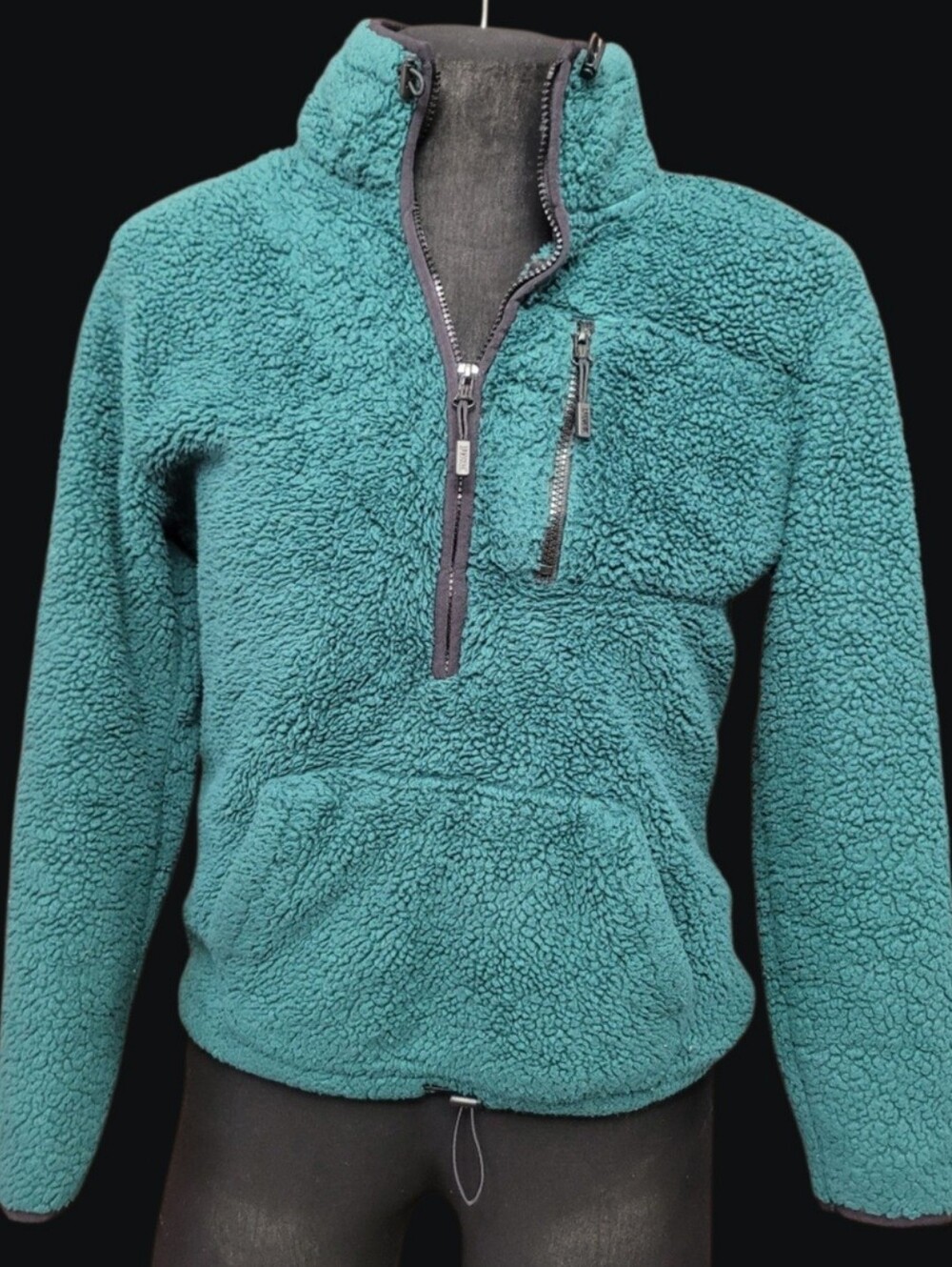PINK Victoria's Secret Teal Sherpa Half-Zip Pullover